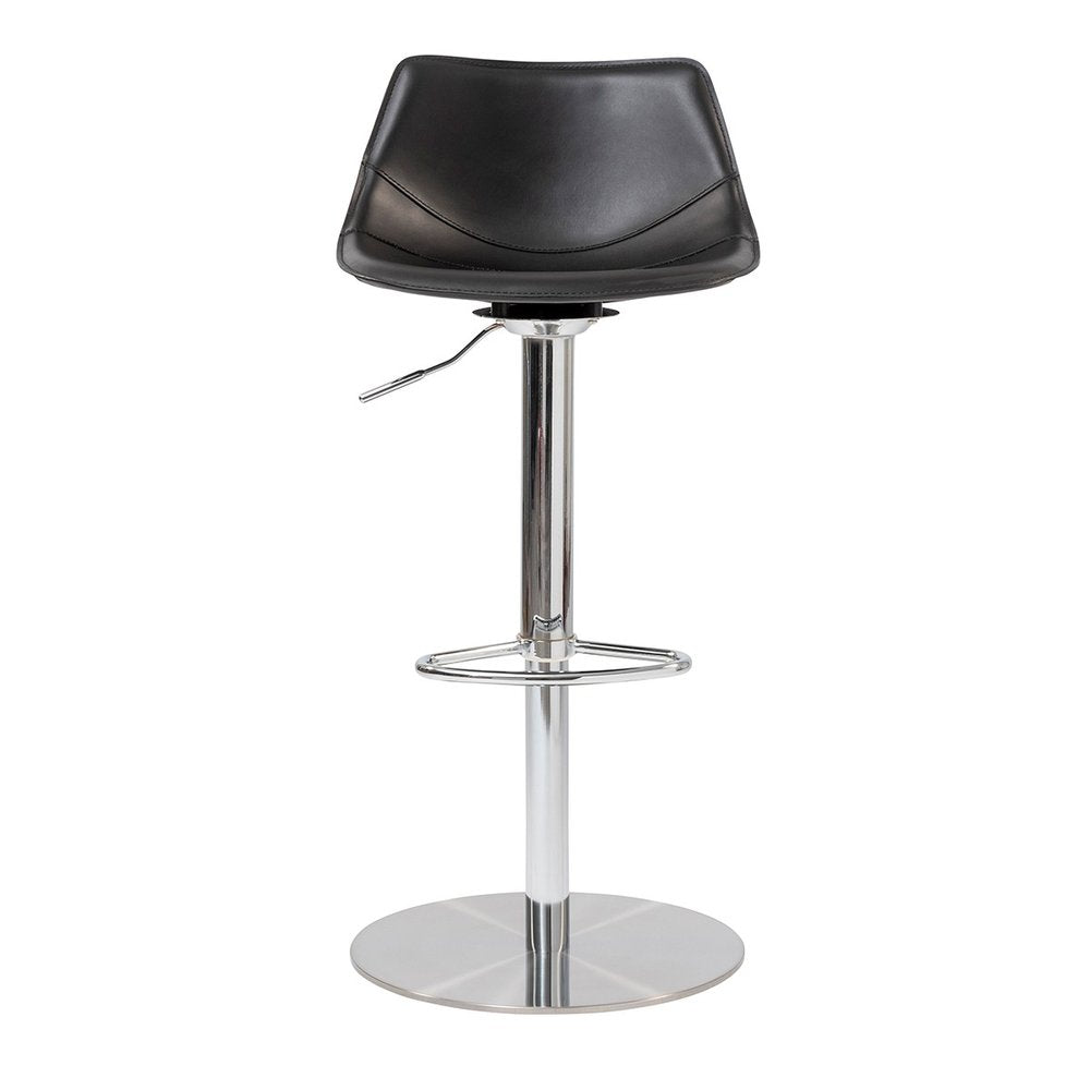 Black And Silver Steel Low Back Bar Height Swivel Bar Chair