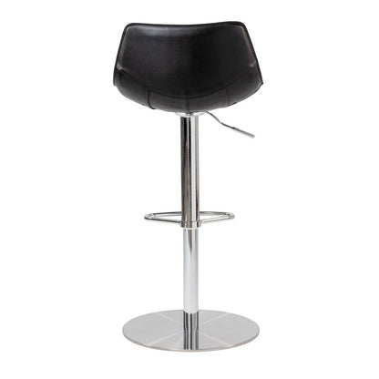 Black And Silver Steel Low Back Bar Height Swivel Bar Chair