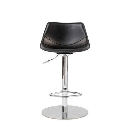 Black And Silver Steel Low Back Bar Height Swivel Bar Chair