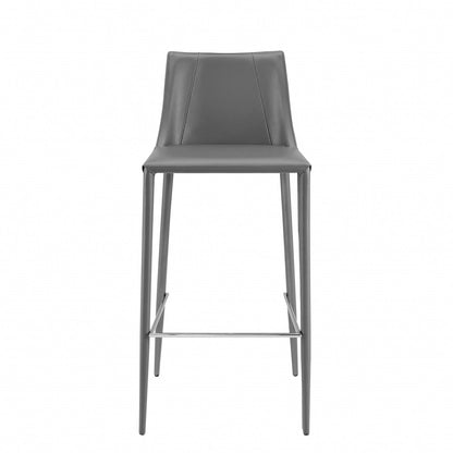 30" Gray Steel Low Back Bar Height Bar Chair