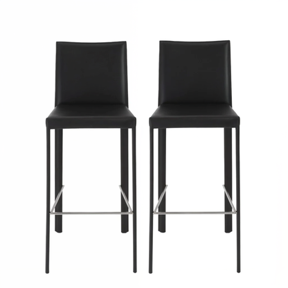 Set of Two 30" Steel Low Back Bar Height Bar Chairs