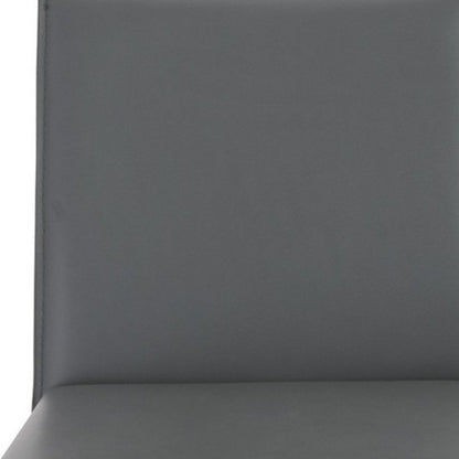 Set of Two 26" Gray Faux Leather And Steel Low Back Counter Height Bar Chairs