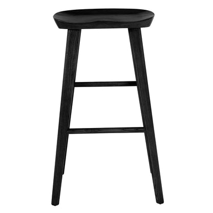 29" Black Wood Backless Bar Height Bar Chair
