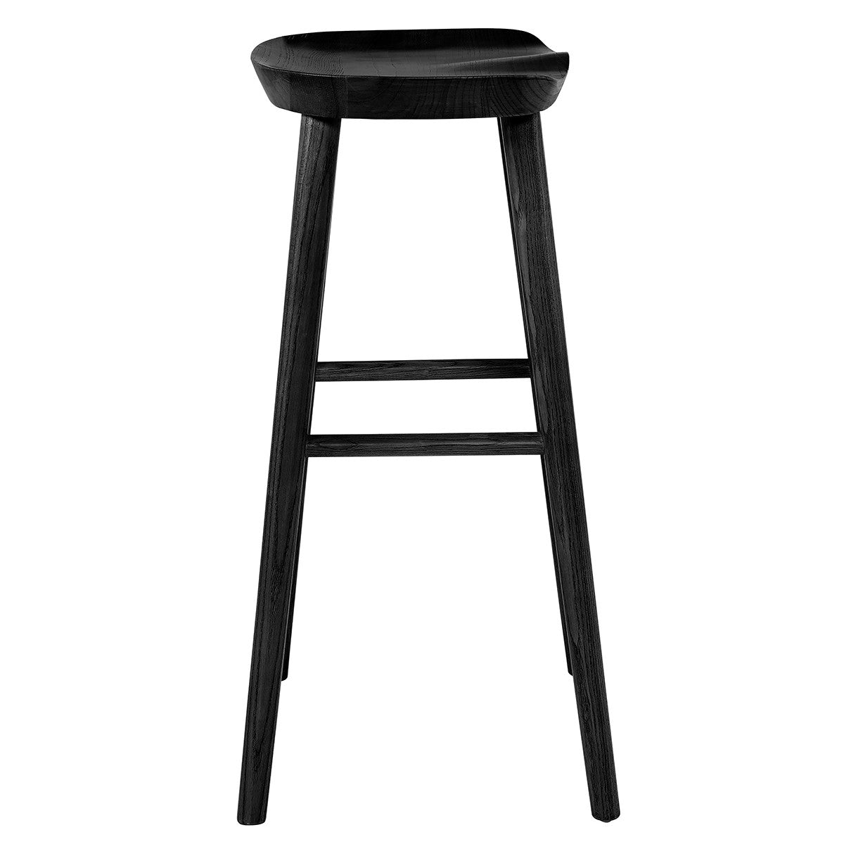 29" Black Manufactured Wood Backless Bar Height Bar Chair