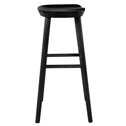 29" Black Wood Backless Bar Height Bar Chair