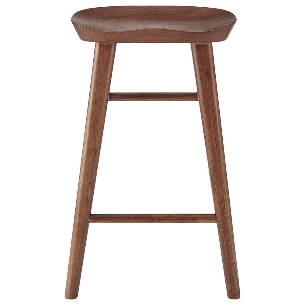 26" Brown Wood Backless Counter Height Bar Chair