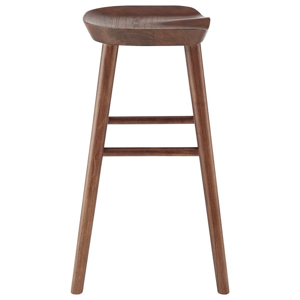 26" Brown Wood Backless Counter Height Bar Chair