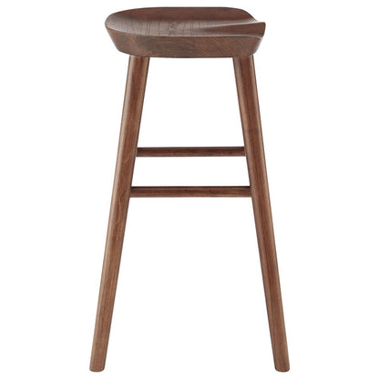 26" Brown Wood Backless Counter Height Bar Chair