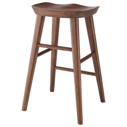 26" Brown Wood Backless Counter Height Bar Chair