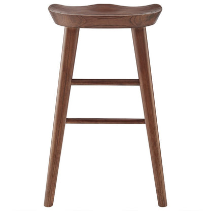 26" Brown Wood Backless Counter Height Bar Chair