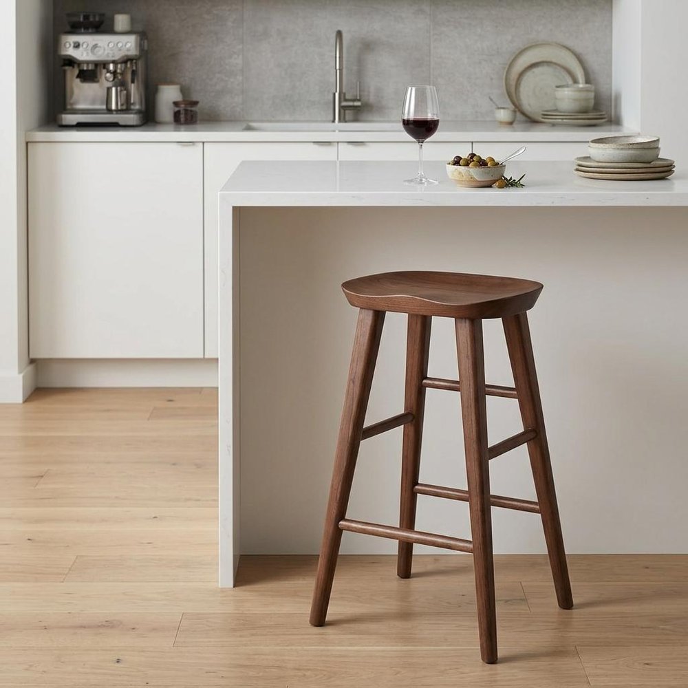 25" Brown Manufactured Wood Backless Counter Height Bar Chair