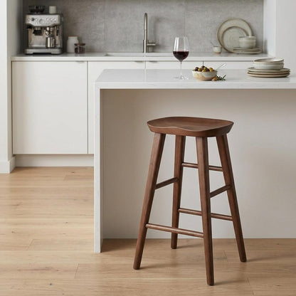 25" Brown Manufactured Wood Backless Counter Height Bar Chair
