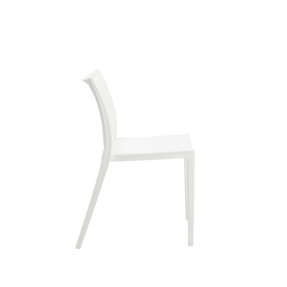 Set of Two White Stacking Indoor or Outdoor Chairs