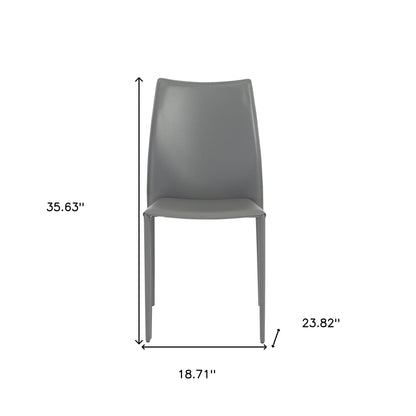 Set of Two Premium All Light Gray Stacking Dining Chairs