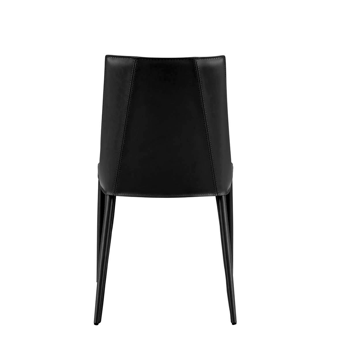 Sleek All Black Faux Leather Dining or Side Chair