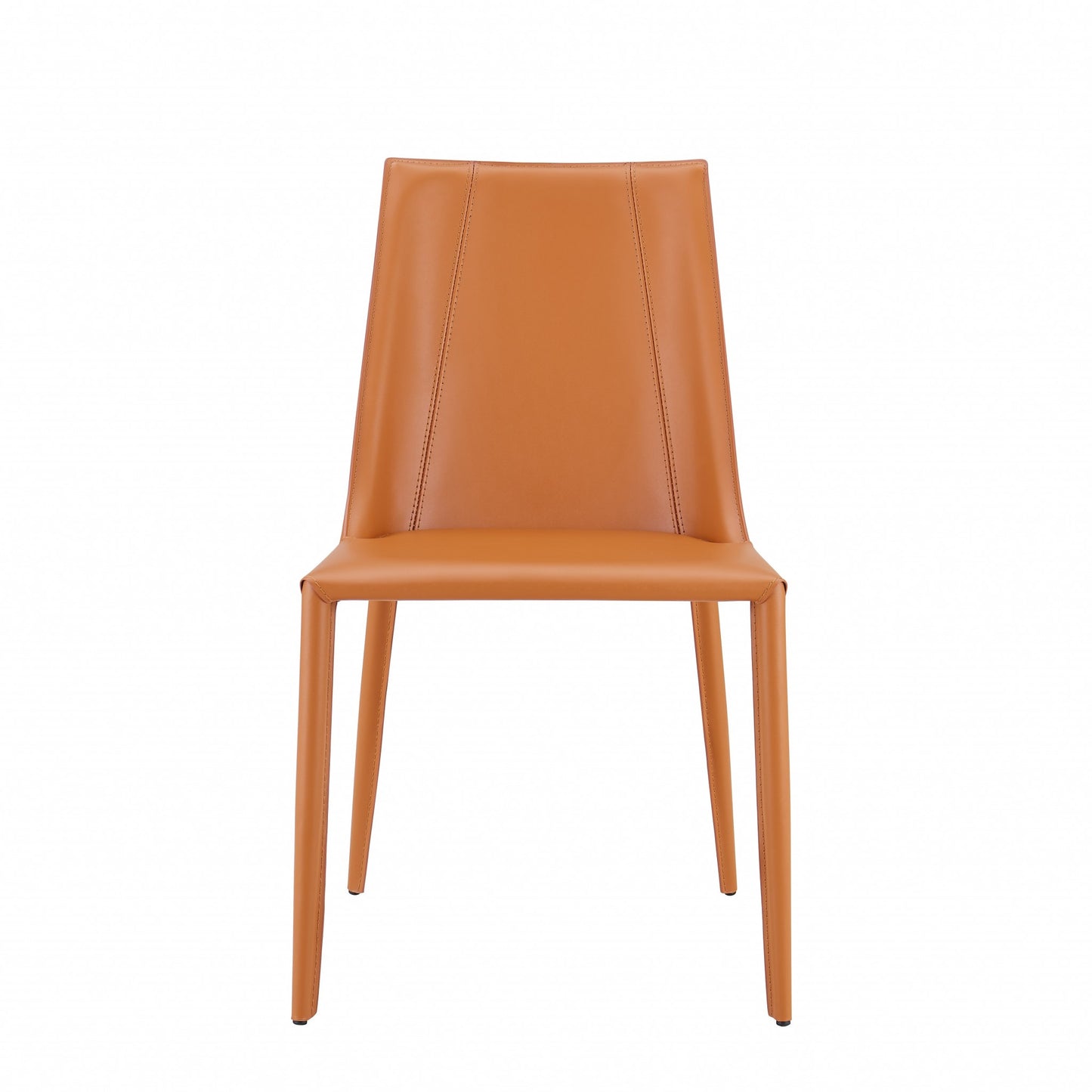 Sleek All Terra Cotta Faux Leather Dining or Side Chair