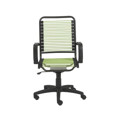 Green and Black Adjustable Swivel Bungee Rolling Office Chair