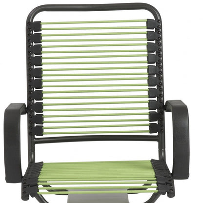 Green and Black Adjustable Swivel Bungee Rolling Office Chair