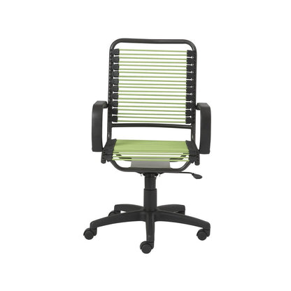 Green and Black Adjustable Swivel Bungee Rolling Office Chair