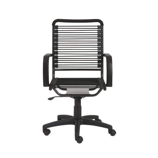 Black Adjustable Swivel Bungee Rolling Office Chair