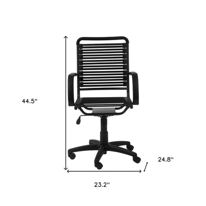 Black Adjustable Swivel Bungee Rolling Office Chair