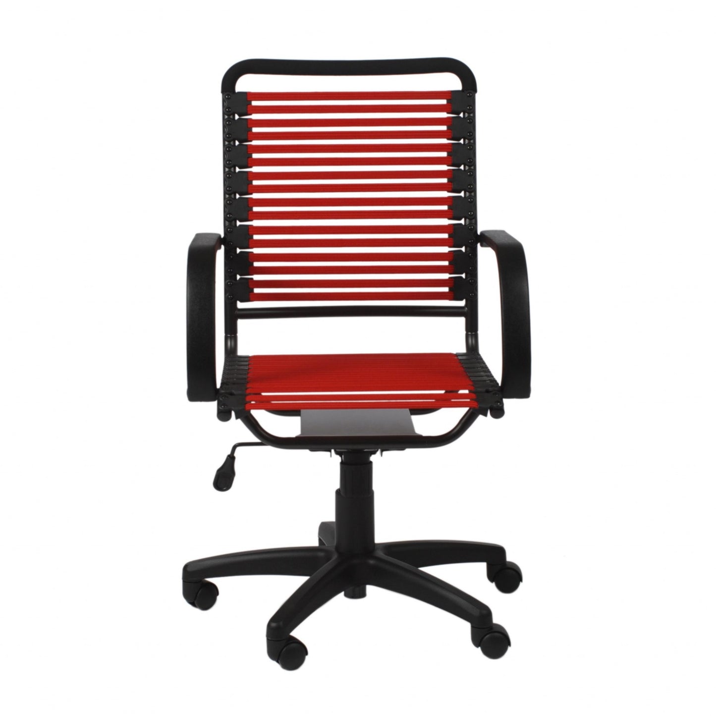 Red and Black Adjustable Swivel Bungee Rolling Office Chair