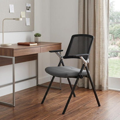 Set of Two Black Gray and Black Mesh Conference Office Chair