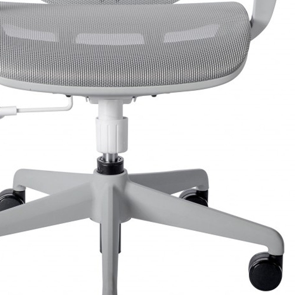 Gray Adjustable Swivel Mesh Rolling Office Chair