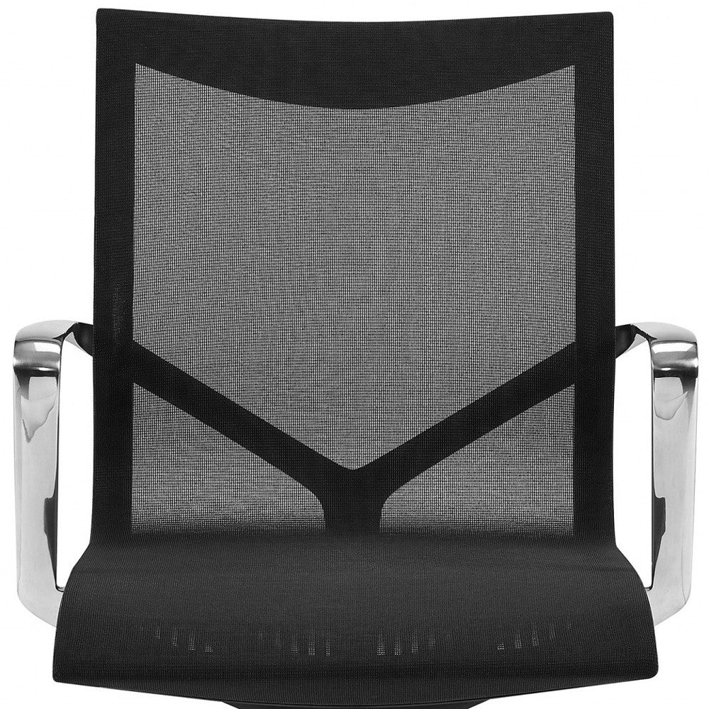 Black and Silver Adjustable Swivel Mesh Rolling Office Chair