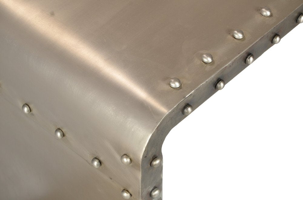 60" Gray Aluminum and Metal Frame Coffee Table