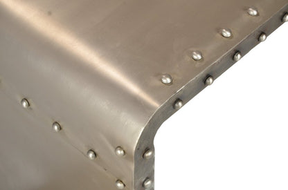 60" Gray Aluminum and Metal Frame Coffee Table