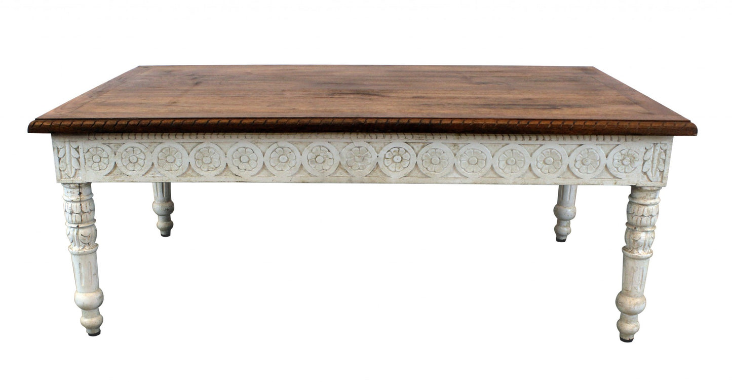 Brown and White Decorative Coffee Table