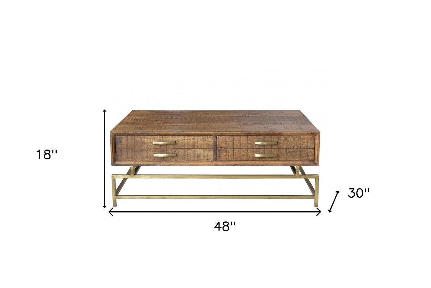 Brown and Gold Storage Coffee Table