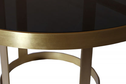 Round Black and Gold Modern Coffee Table