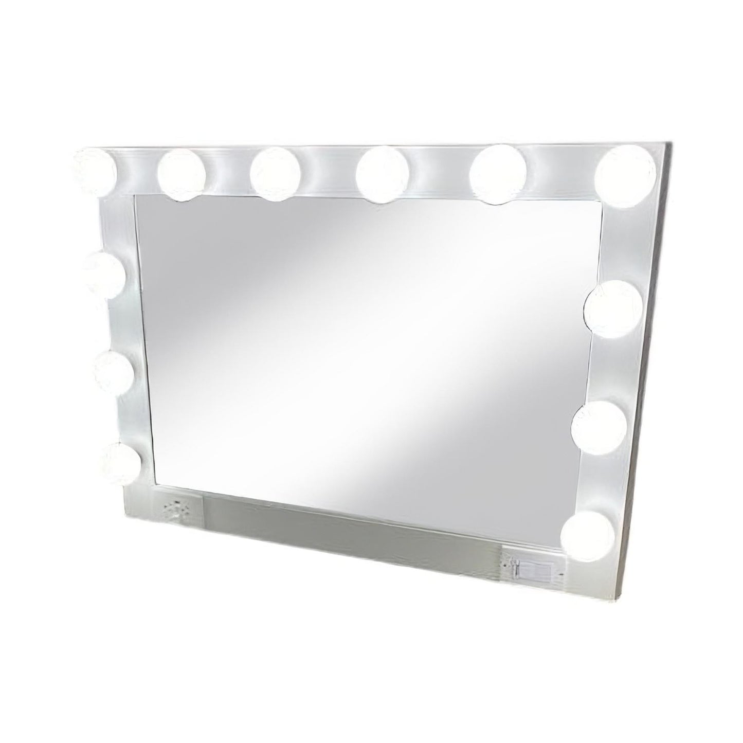 28" White Wood Framed Accent Mirror