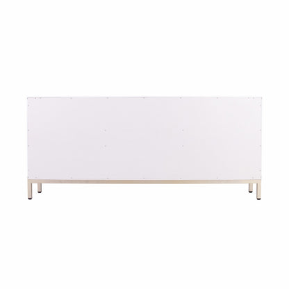 White and Gold Moroccan Dynasty Three Door Accent Cabinet