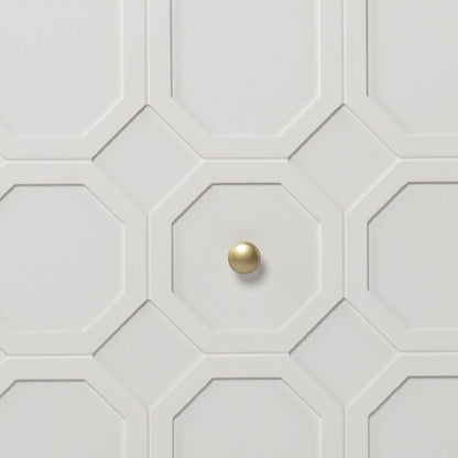 White and Gold Moroccan Dynasty Two Door Accent Cabinet