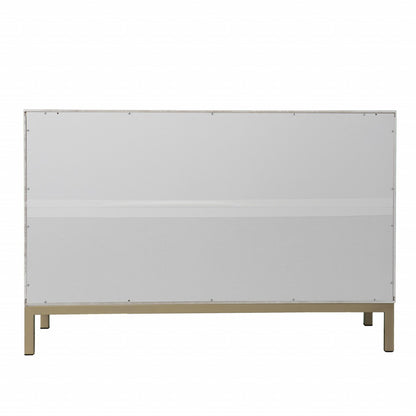 White and Gold Moroccan Dynasty Two Door Accent Cabinet