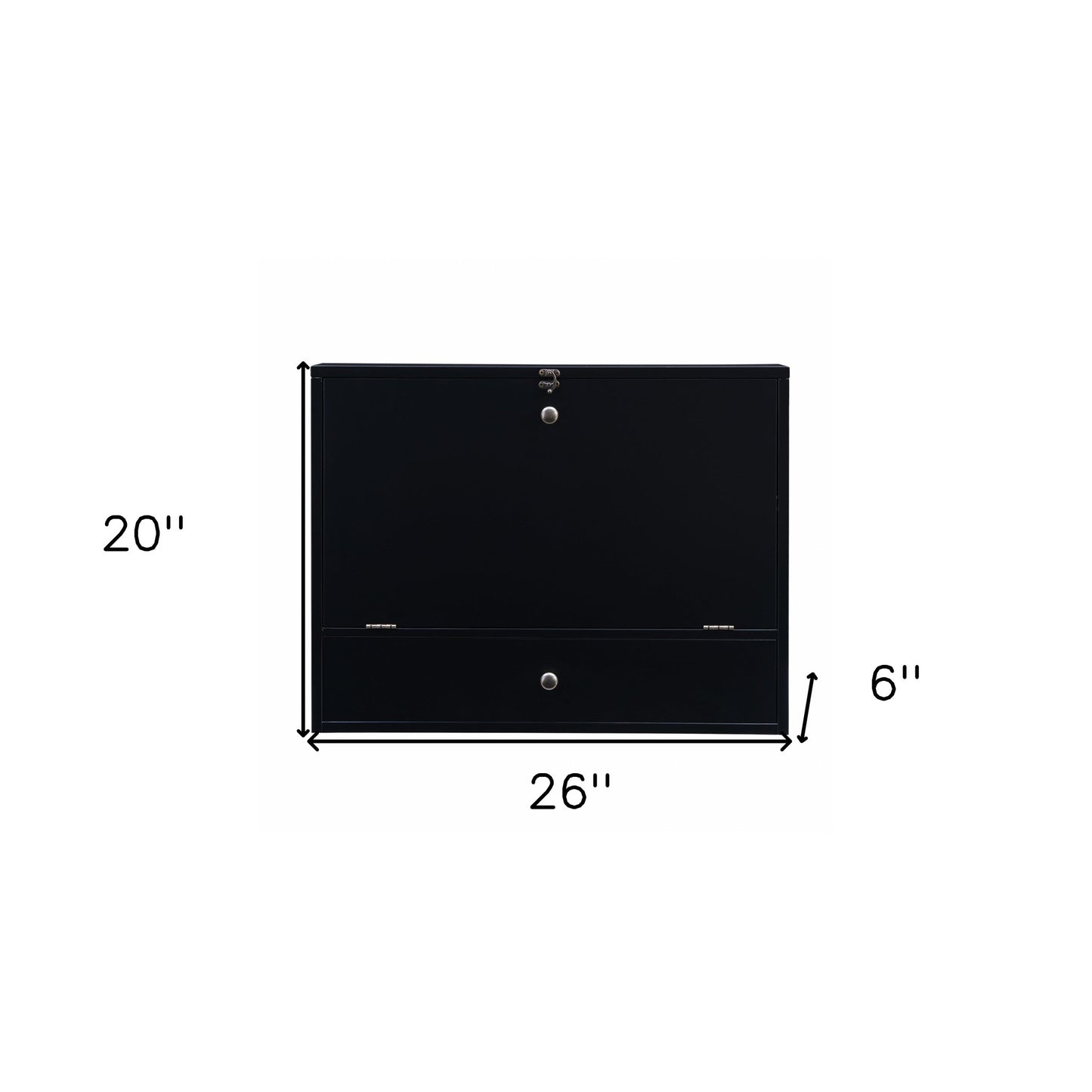 26" Black Wall Mounted Floating Desk