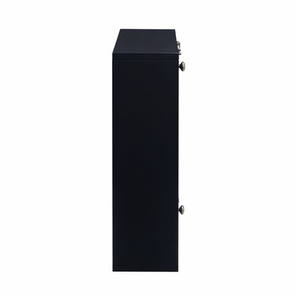 26" Black Wood Wall Mounted Folding Floating Desk