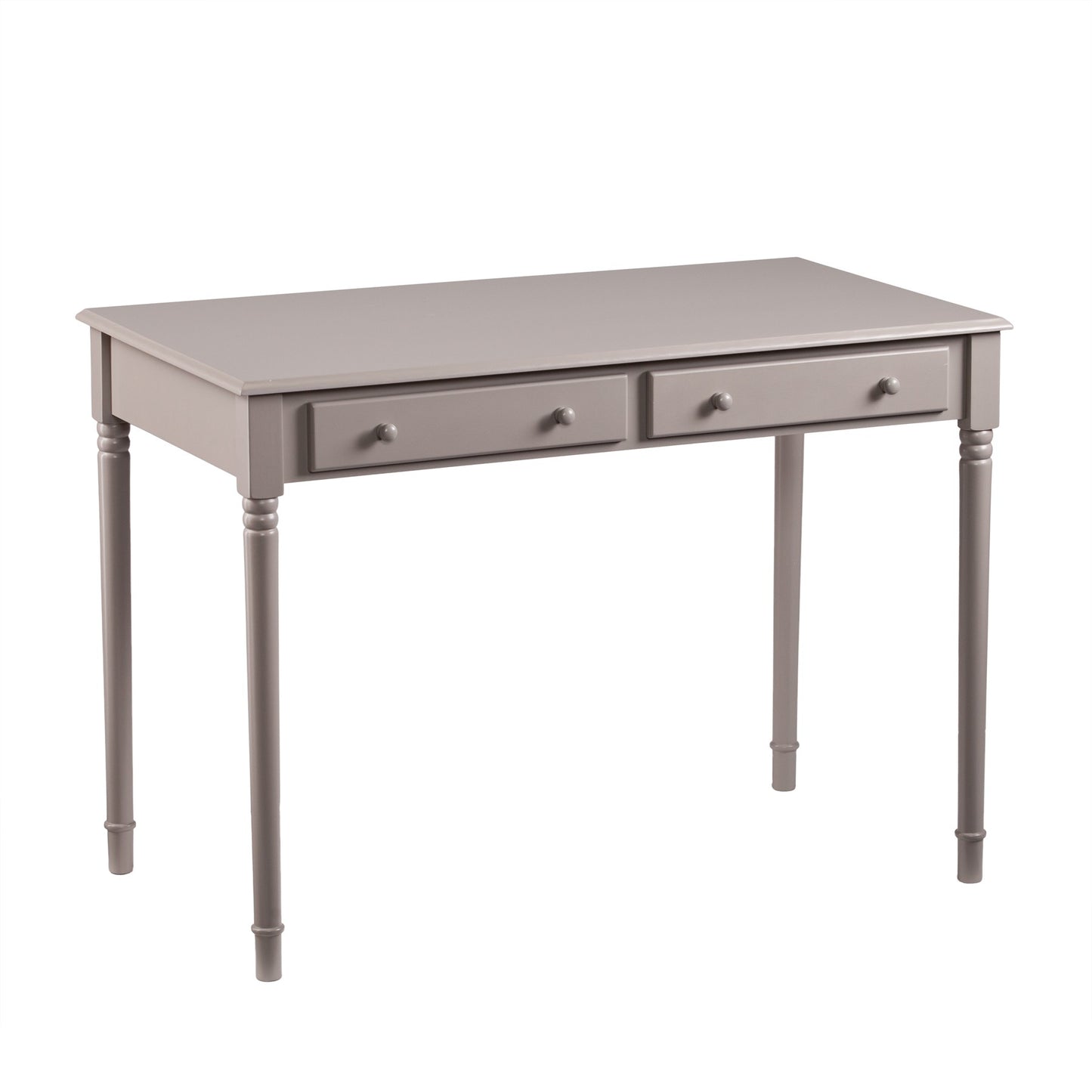 43" Gray Solid Wood Writing Desk With Two Drawers