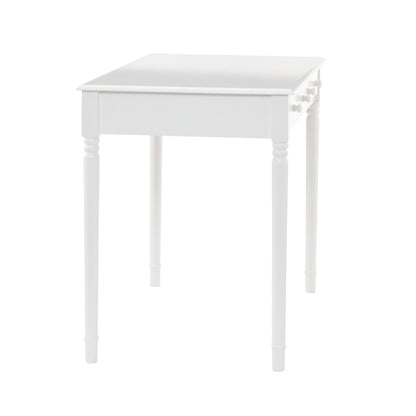 43" White Solid Wood Writing Desk With Two Drawers