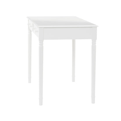 43" White Solid Wood Writing Desk With Two Drawers