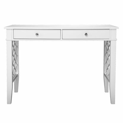 43" White Wood With Two Drawers