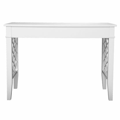 43" White Wood With Two Drawers