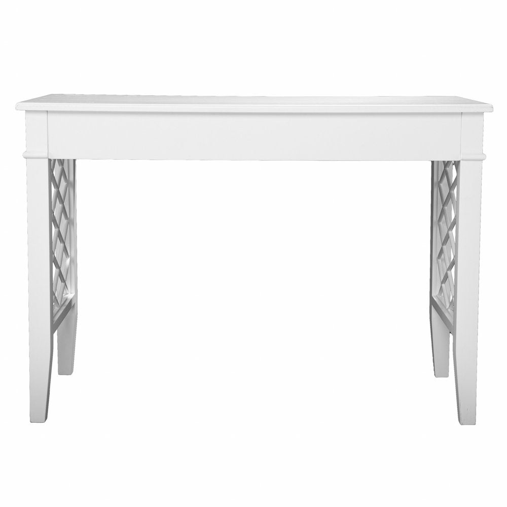 43" White Wood With Two Drawers