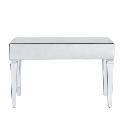 47" Silver Mirrored Writing Desk With Three Drawers