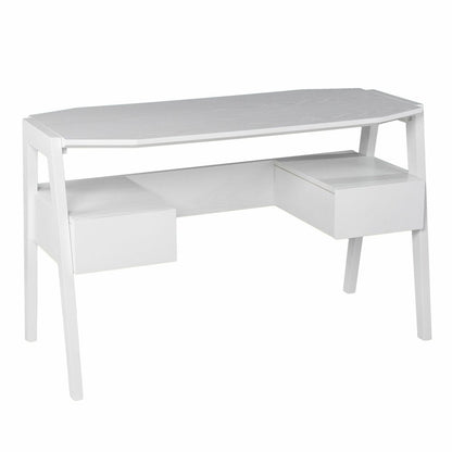 48" White Wood With Two Drawers