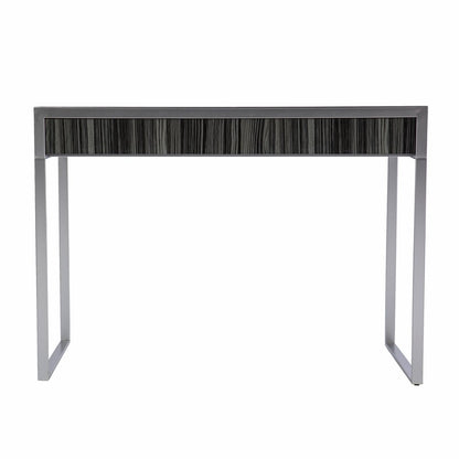 42" Silver Writing Desk With Two Drawers