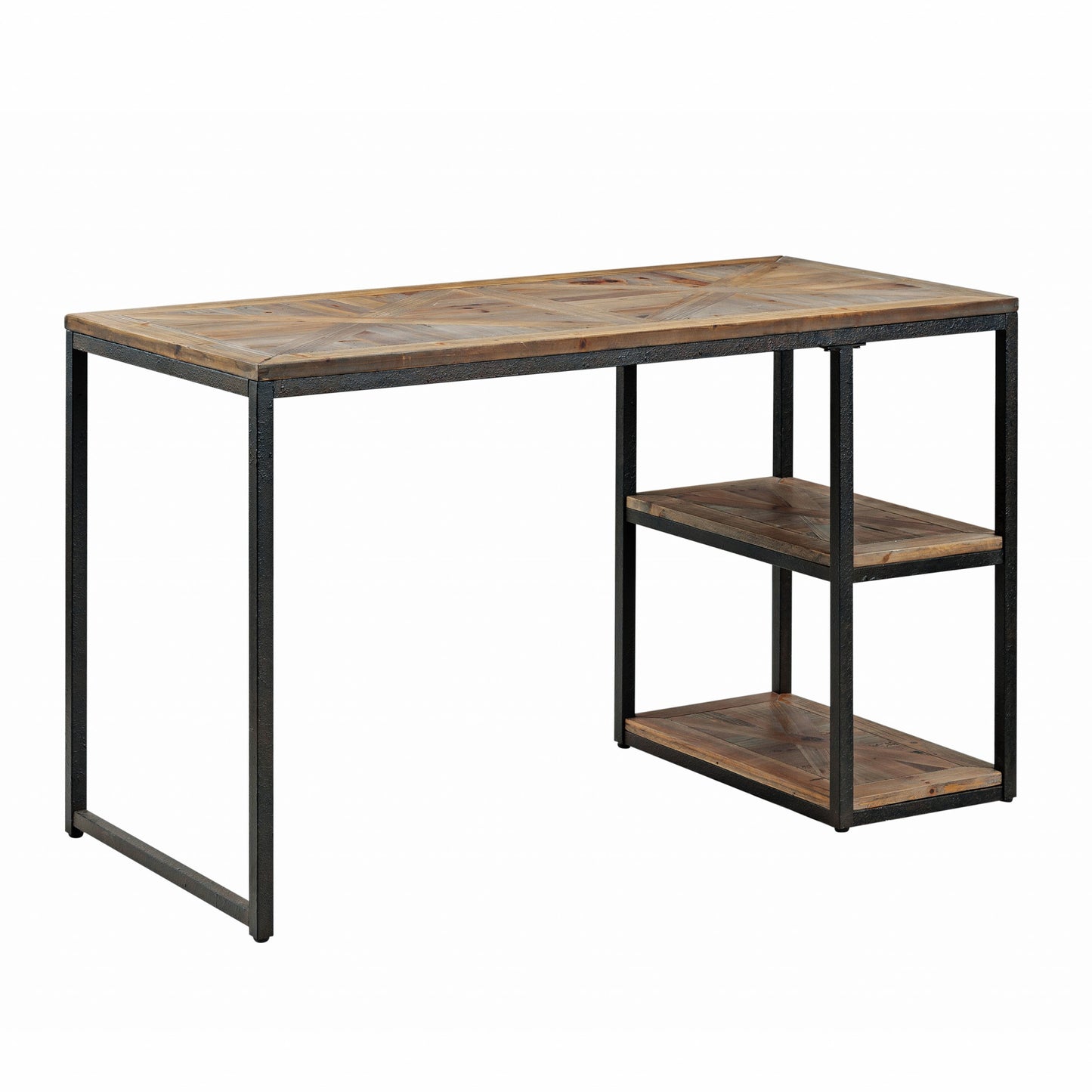 50" Brown and Black Solid Wood Writing Desk